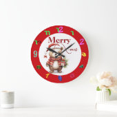 テディベアと過ごすクリスマス ラージ壁時計 (ホーム)