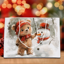テディベアと雪だるま