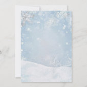 テディベアと雪の結晶の冬のベビーシャワー 招待状 (裏面)