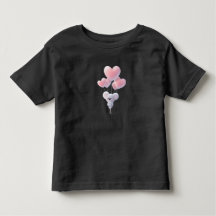 テディベアと風船のデザインの子供用Tシャツ