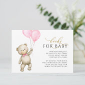 テディベアと風船の本のリクエストカード エンクロージャーカード (スタンド正面)