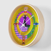 テディベアと飛行機 壁時計 (傾斜)