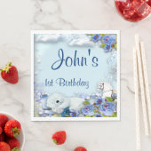 テディベアと馬の誕生日パーティー スタンダードランチョンナプキン (インサイチュ)