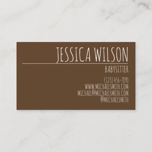 テディベアぬいぐるみ動物ベビーシッターNANNYデイケア 名刺 (裏面)