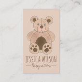 テディベアぬいぐるみ動物ベビーシッターNANNYデイケア 名刺 (正面)