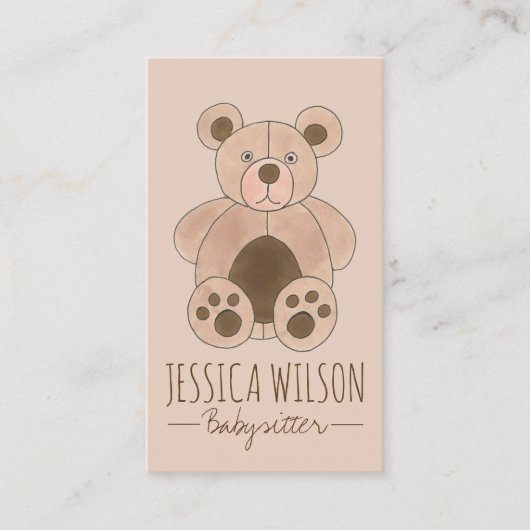 テディベアぬいぐるみ動物ベビーシッターNANNYデイケア 名刺 (正面)