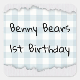 テディベアのぴょこん誕生日 スクエアシール