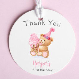 テディベアのアイスクリーム 初誕生日 女の子 フェイバータグ
