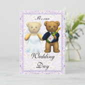 テディベアのウェディング招待状 - 招待状 (スタンド正面)