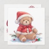 テディベアのクリスマスカード シーズンカード (正面/裏面)