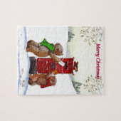 テディベアのクリスマスカード ジグソーパズル (横)