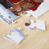 テディベアのクリスマスカード ジグソーパズル (側面)