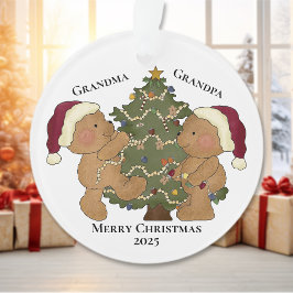テディベアのクリスマスツリーのトリミング オーナメント