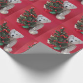 テディベアのクリスマスツリー ラッピングペーパー (角)