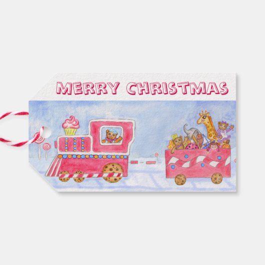 テディベアのクリスマストレイン ギフトタグ (裏面横)