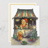 テディベアのクリスマスマーケット出店 招待状 (正面/裏面)