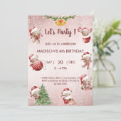 テディベアのクリスマス誕生日 招待状 (スタンド正面)