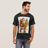 テディベアのサンタクロース クリスマス Tシャツ (正面フル)