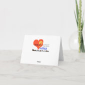 テディベアのシルエットグリーティングカードを持つ女の子 カード (裏面)