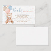 テディベアのジェンダー·リビールが本のカードを持ってくる エンクロージャーカード (正面/裏面)