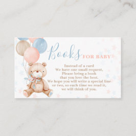 テディベアのジェンダー·リビールが本のカードを持ってくる エンクロージャーカード