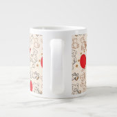 テディベアのテクスチャ ジャンボコーヒーマグカップ (裏面)