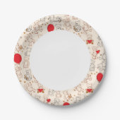 テディベアのテクスチャ ペーパープレート (正面)