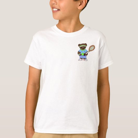 テディベアのテニスプレーヤー Tシャツ (正面)