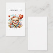 テディベアのパイロット 誕生日 名刺 (正面/裏面)