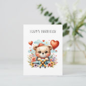 テディベアのパイロット 誕生日 招待状 (スタンド正面)