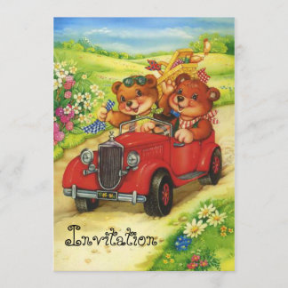 テディベアのピクニック時間！ 招待状