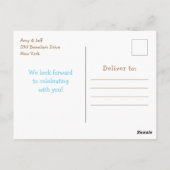 テディベアのピクニック ブルーギンガム誕生日 ポストカード (裏面)