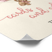 テディベアのピンク色の茶色のバルーンカードとギフトサイン ポスター (角)