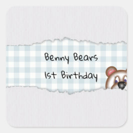 テディベアのピークボー誕生日 スクエアシール