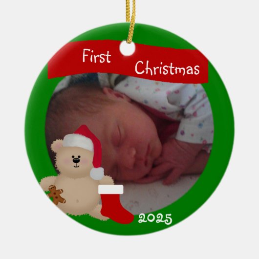 テディベアのファーストクリスマス オーナメント (正面)