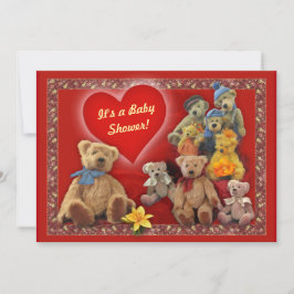 テディベアのベビーシャワー招待状 招待状