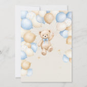 テディベアのベビーシャワー招待状 "Bearly Wait" 招待状 (裏面)