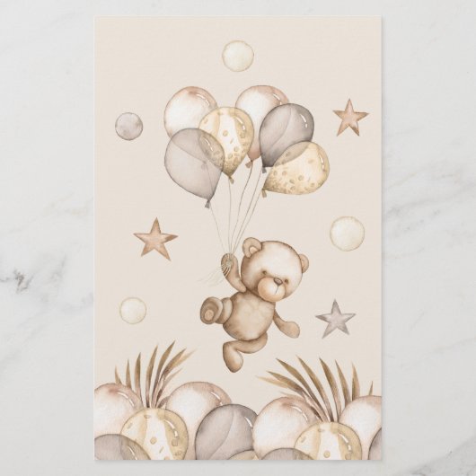 テディベアのママまたはパパの赤ちゃんシャワーゲーム (裏面)