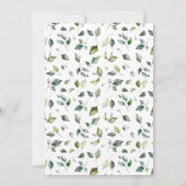 テディベアのユーカリ緑の赤ちゃんシャワー 招待状 (裏面)