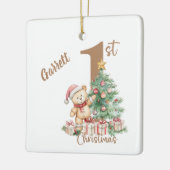 テディベアの初めてのクリスマス セラミックオーナメント (左)