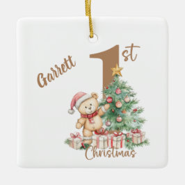 テディベアの初めてのクリスマス セラミックオーナメント