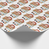 テディベアの古いラグドール ラッピングペーパー (角)