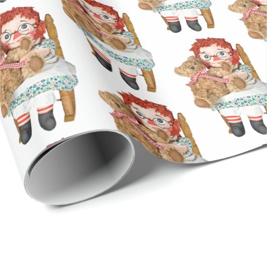 テディベアの古いラグドール ラッピングペーパー (ロールコーナー)