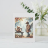 テディベアの天使のような少年 ポストカード (スタンド正面)