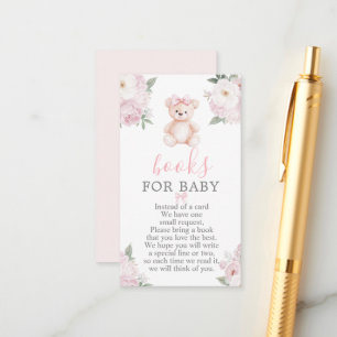 テディベアの女の子の本 赤ちゃんのカード エンクロージャーカード