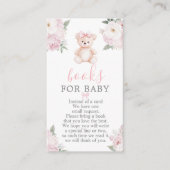 テディベアの女の子の本 赤ちゃんのカード エンクロージャーカード (正面)