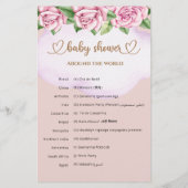 テディベアの女の子ベビーシャワー世界中 (裏面)