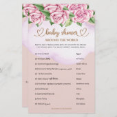 テディベアの女の子ベビーシャワー世界中 (正面/裏面)