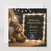 テディベアの妊娠発表でコージーな夜 招待状 (正面)
