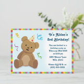 テディベアの子供の誕生日招待状 招待状 (スタンド正面)